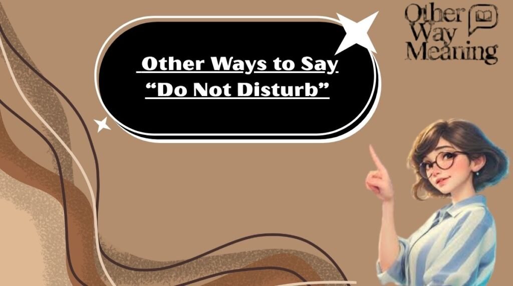 Other Ways to Say “Do Not Disturb”